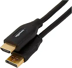 Amazon Basics Cabo de exibição DisplayPort unidirecional para HDMI 4K @ 30Hz – 1,8 m