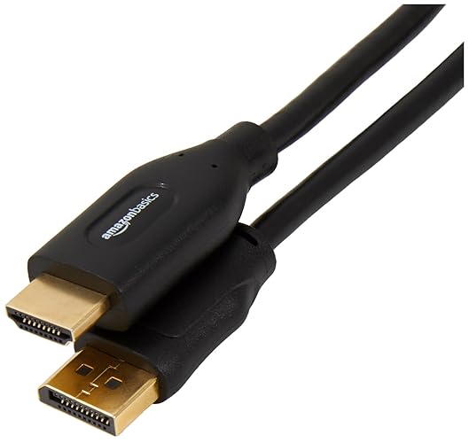 Amazon Basics DisplayPort (Source) to HDMI (Display) Cable, Uni-Directional, 3 Foot, Black - 1-Pack - DisplayPort to HDMI Cable - 3 Feet
