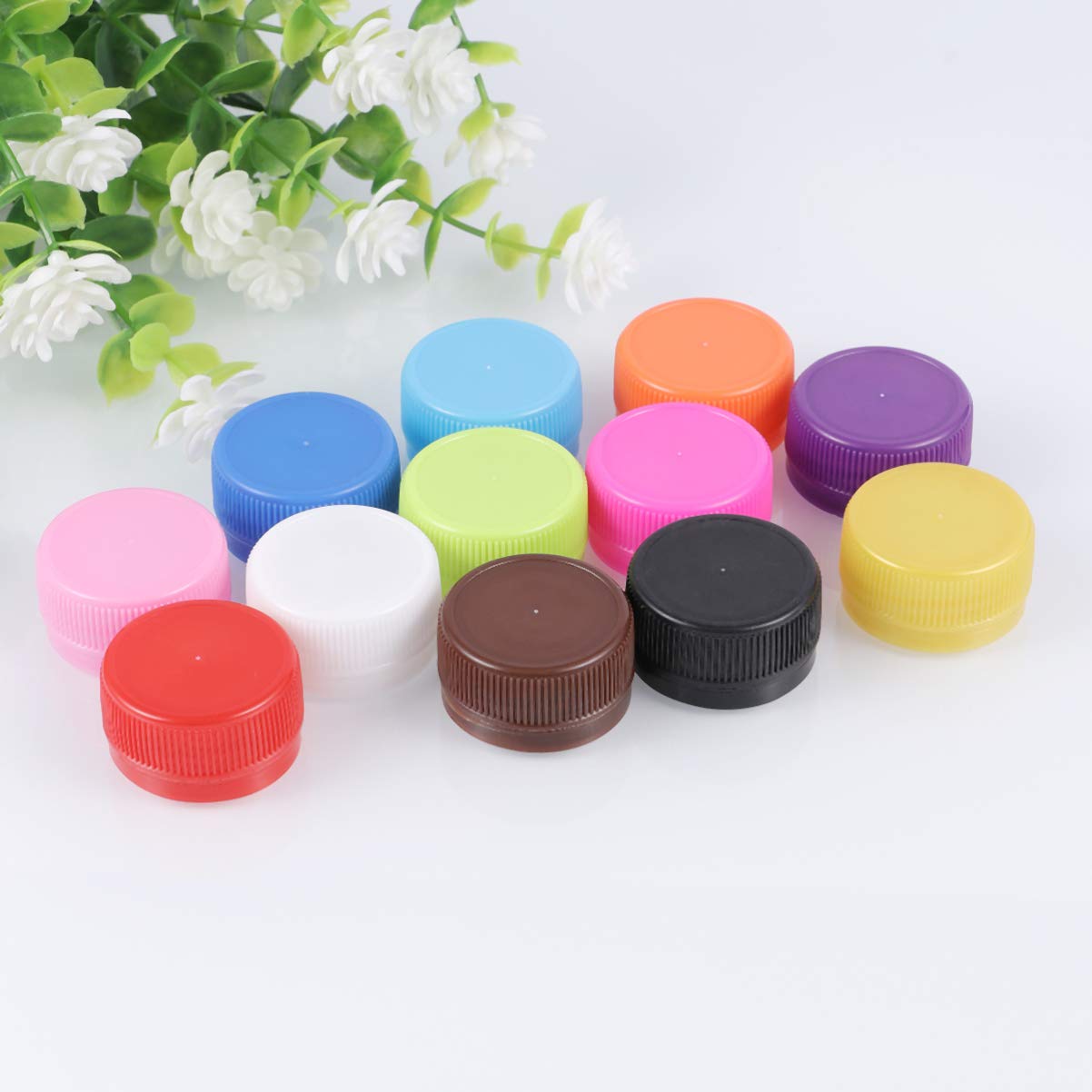 HEALLILY - Tappi per bottiglie in plastica colorata, per bricolage, coperchio della bottiglia, per bambini, colori misti