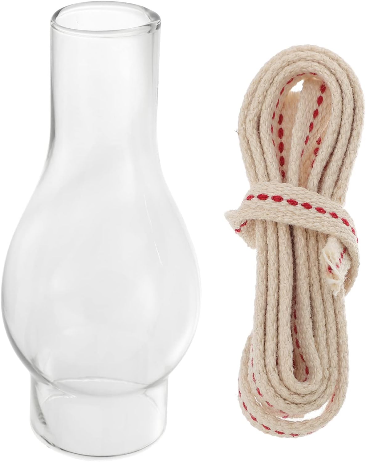 Toddmomy 1 Set Clear Glass Chimney With Wick Clear Crimp Top Chimney