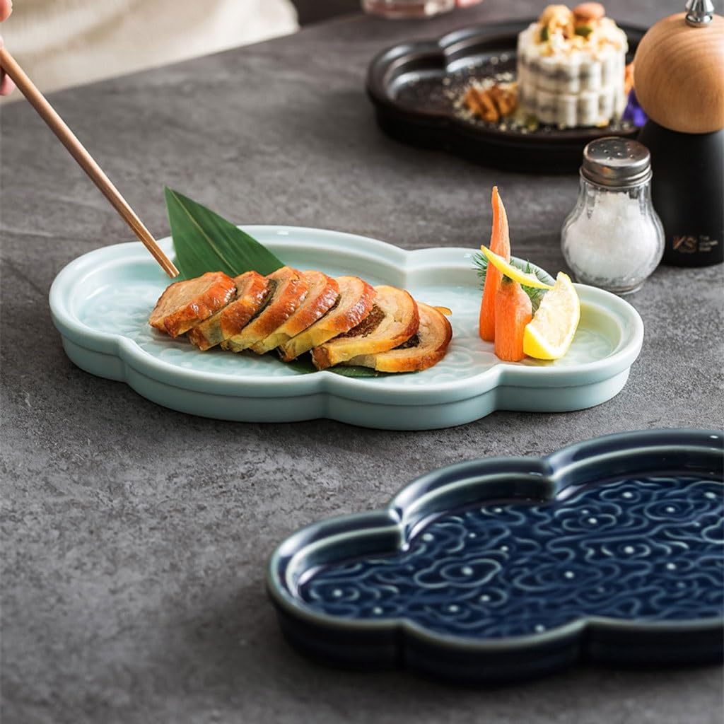 Forniture Per Feste Ristorante Pan Cha Stoviglie cinesi Piatto di maiale alla brace Piatto di formaggi Piatto di pasticceria Vassoio da tè Piatti Della Festa (Color : C)