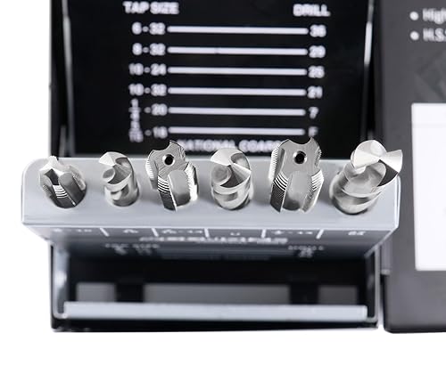 Miniatura 9 de Accusize Industrial Tools #0001-0040 18 unidadesSet de H.S.S. unidades para taladrar y desbarbar, UNC