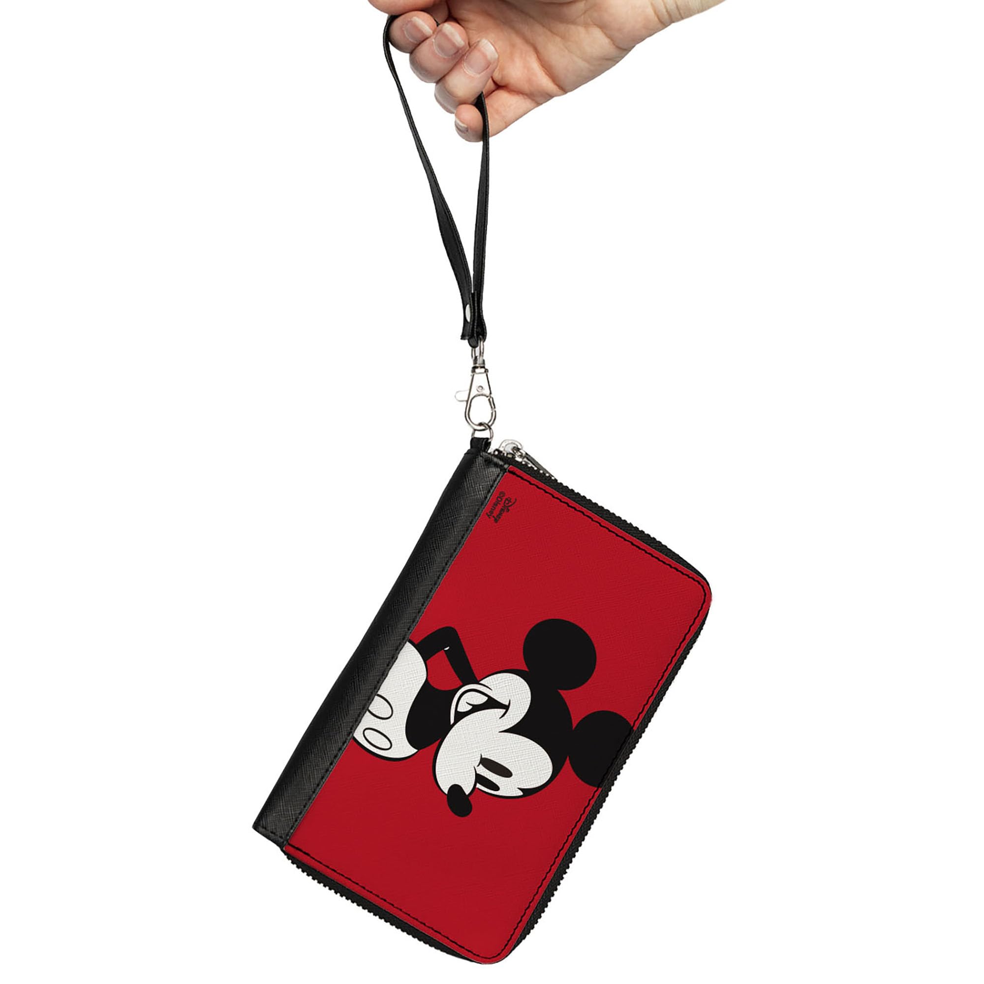 Buckle-Down Women's PU Zip Around Wallet Rectangle-Mickey Mouse, 7.5