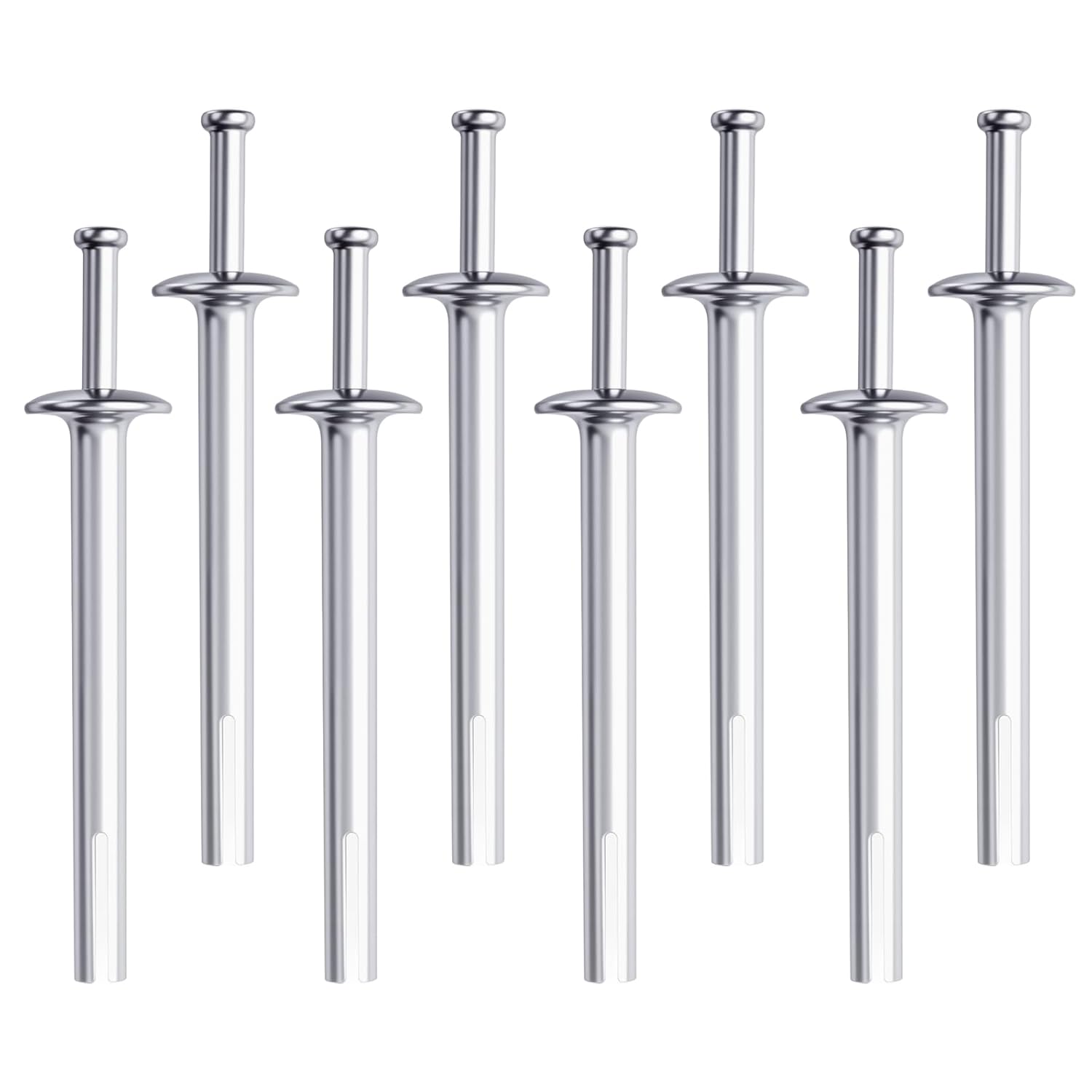 120 Pcs 1/4" x 3" Drive Nail in Anchor Heavy Duty Zinc Plated Concrete Nails Rustproof Drive Expansion Cement Hammering Anchors Pin Metal Fasteners Kit for Wall Drywall Wood Brick