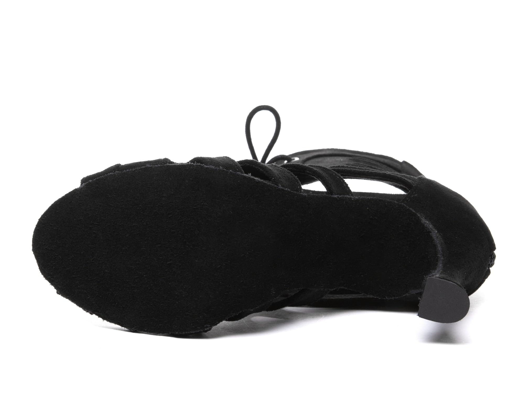 Minishion Latin Dance Shoes for Women Open Toe Salsa Dancing Heels Evening Prom Ankle Booties with Zip L611 Black 9cm Heel US 7