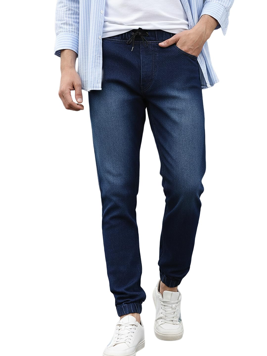 urbano fashion Men's Slim Fit Joggers (jog-hps-mblue-34-01_Blue_34)-picture-34