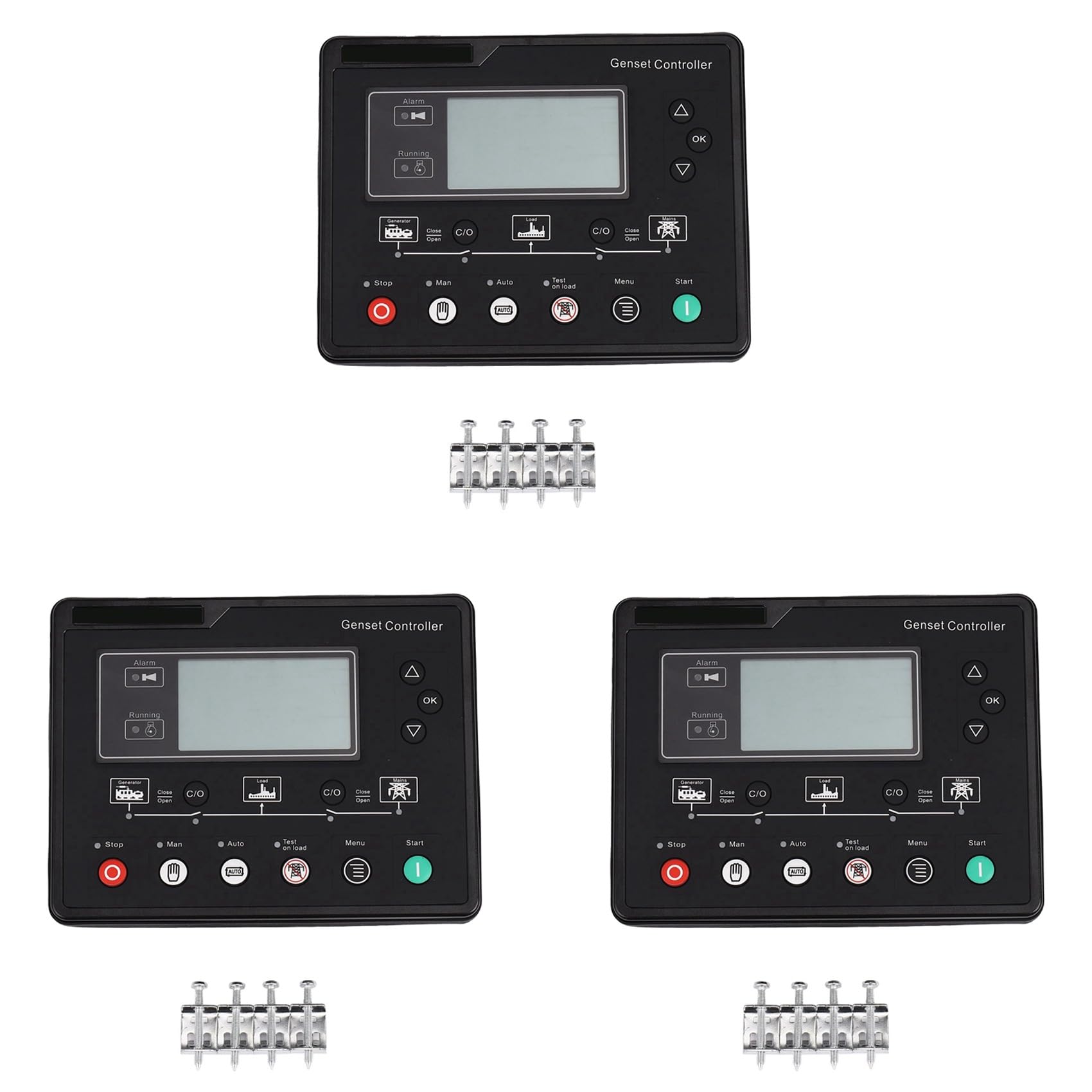Jnchdghwa Black 3X 6120U Amf Generator Set Controller Lcd Automatic Genset Ats Control Box Terminal Charge Panel Alternator 6120