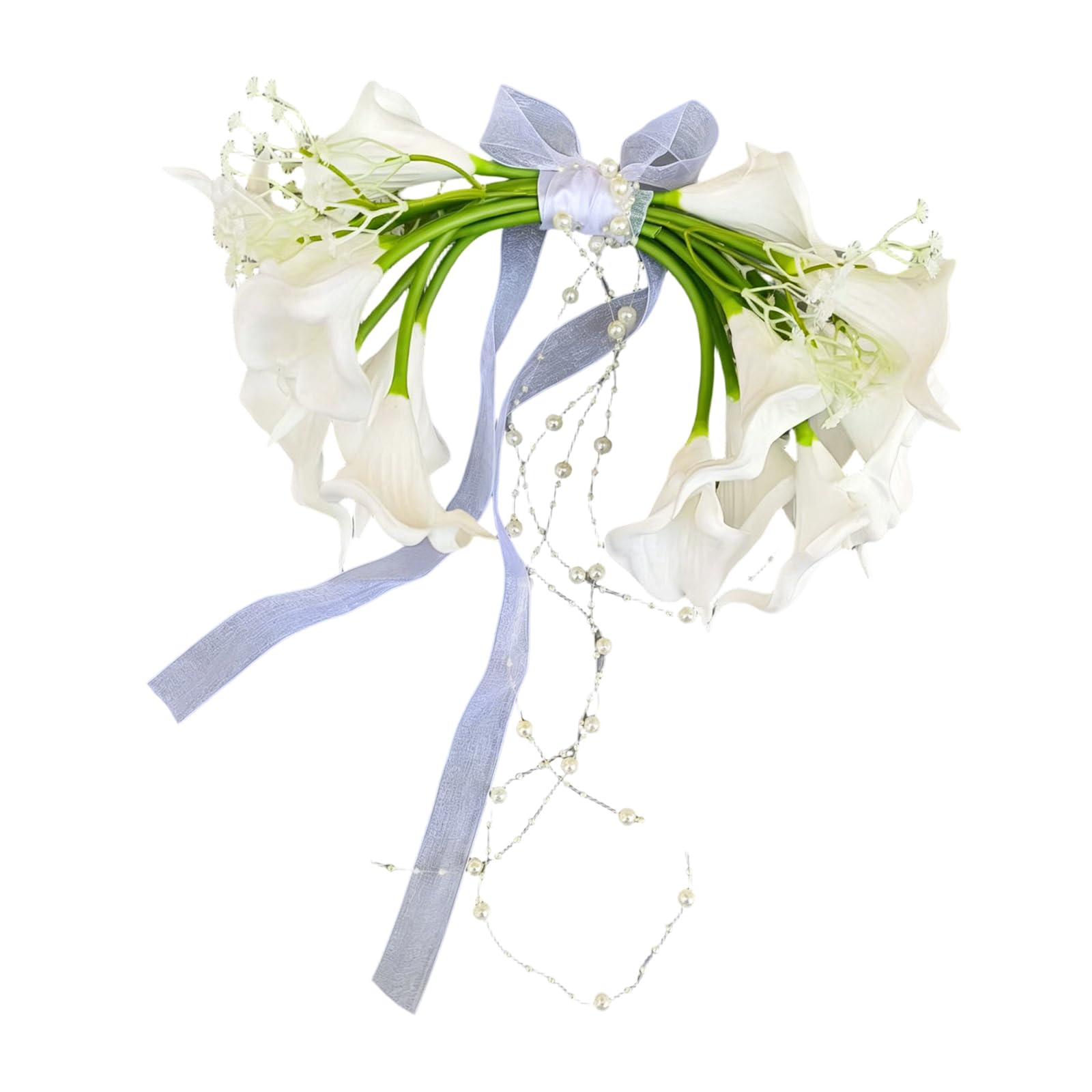 Uqezagpa Satinedc Ribbon Simulation Bridal Bouquet Artificial Flower Hand Carrying Flower for Wedding Ceremonies and Special Event Wedding Ceremony