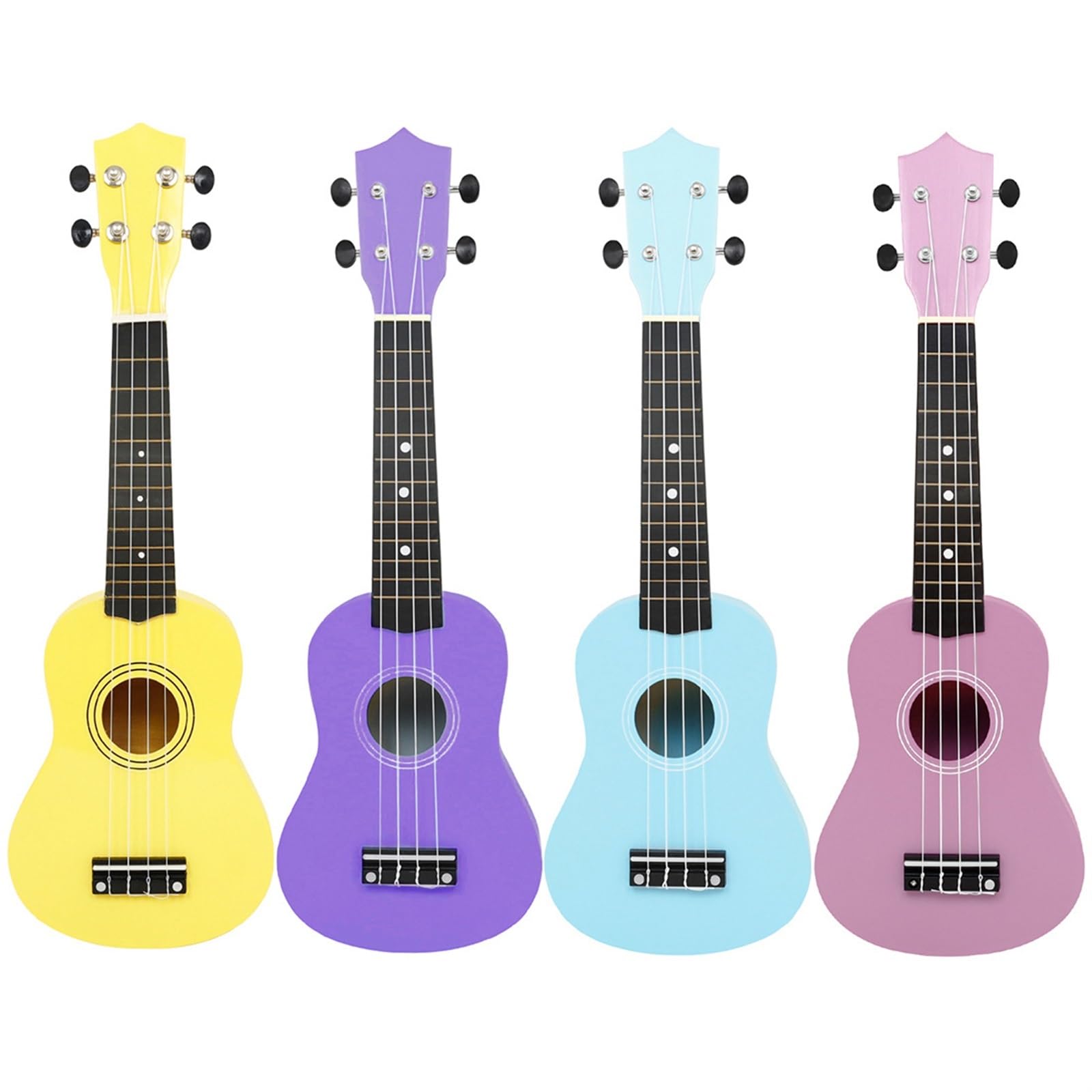 Basswood Beginners 21-calowa Czterostrunowa Mini Gitara Hawajska(Color:Yellow)