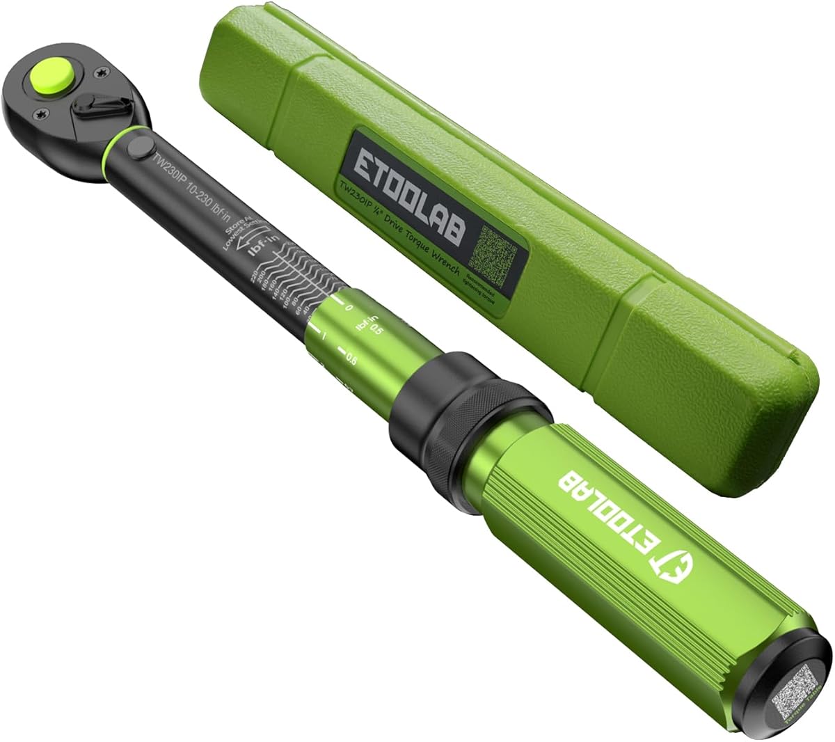etoolab 1/4-Inch Drive Click Torque Wrench 10-230 in.lb/1-25.9 Nm, Dual-Direction Adjustable 72 Tooth Click Torque Wrench for MTB, E-Bike, Moto Maintenance