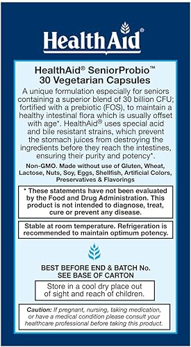 Miniatura 3 de Seniorprobio 30 tapas, una vez al día, 30 mil millones con prebióticos, resistentes a ácidos y bilis, lactosa, gluten y sin OMG, vegetariano