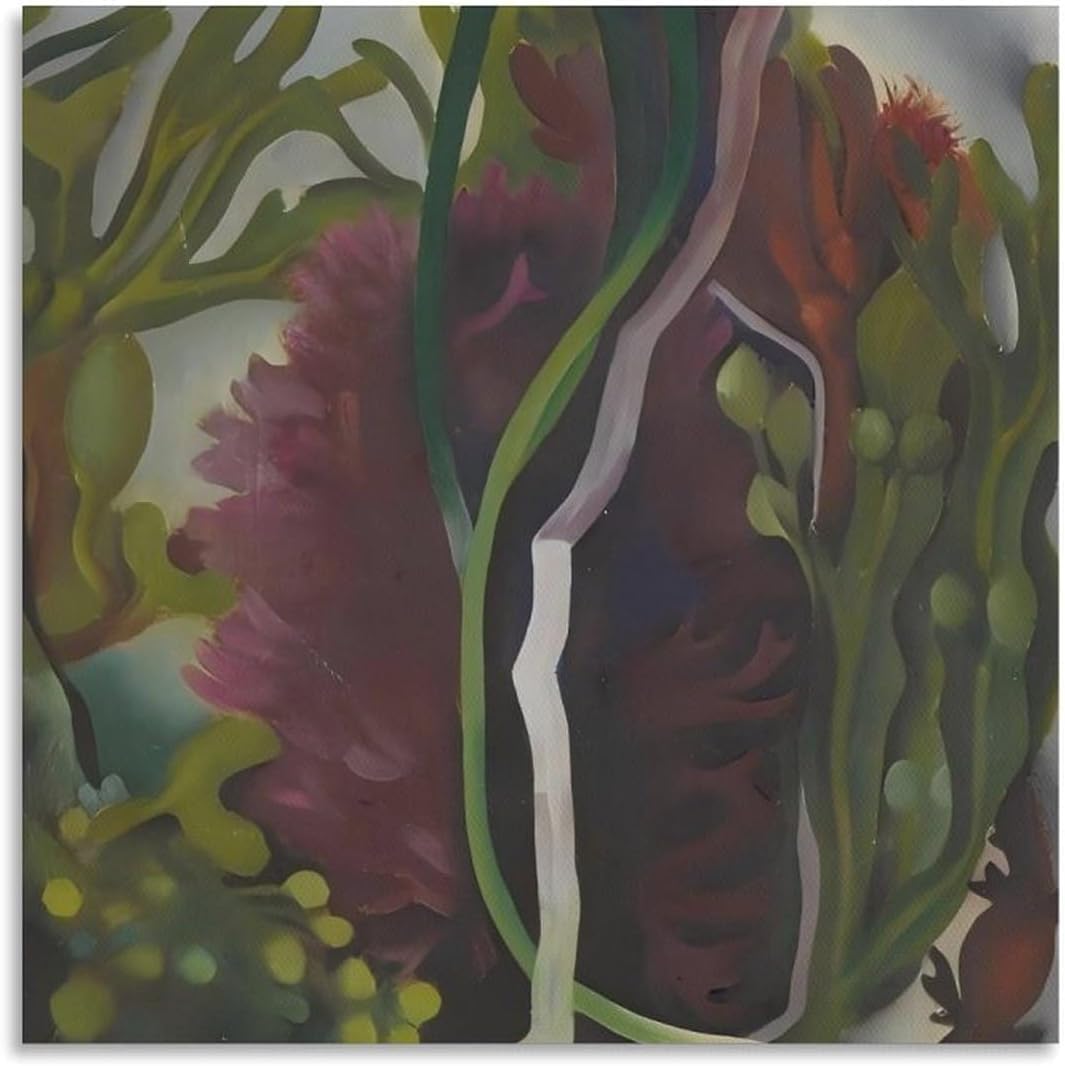 Rikin Liuff Georgia O'Keeffe Poster and Prints Georgia O'Keeffe SEAWEED Canvas Wall Art Aesthetic Painting for Home Wall Decor Picture 40x40cmx1 Frameless