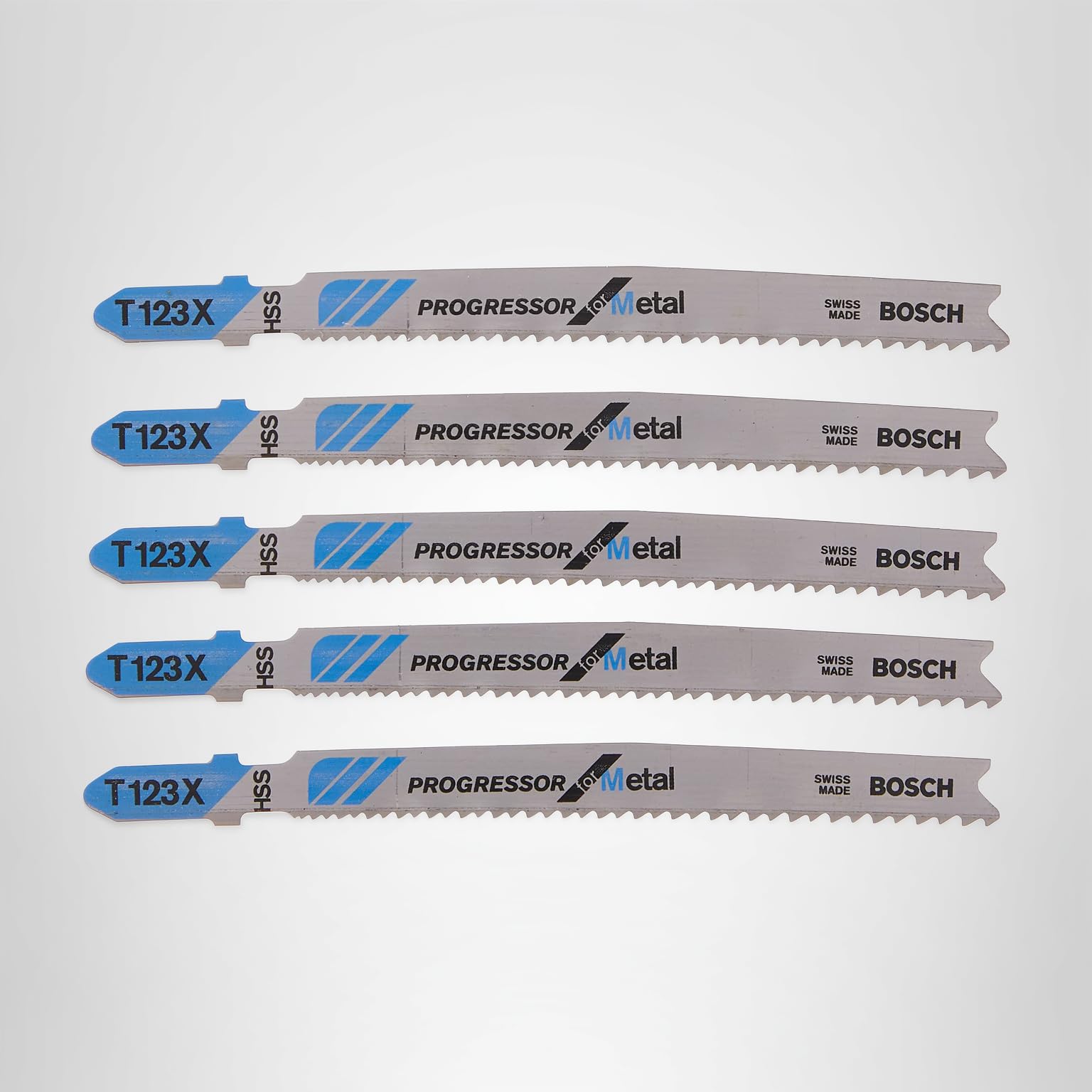 Bosch T123X 5 Pieces 4 in. 10-24P TPI Progressor for Metal T-Shank