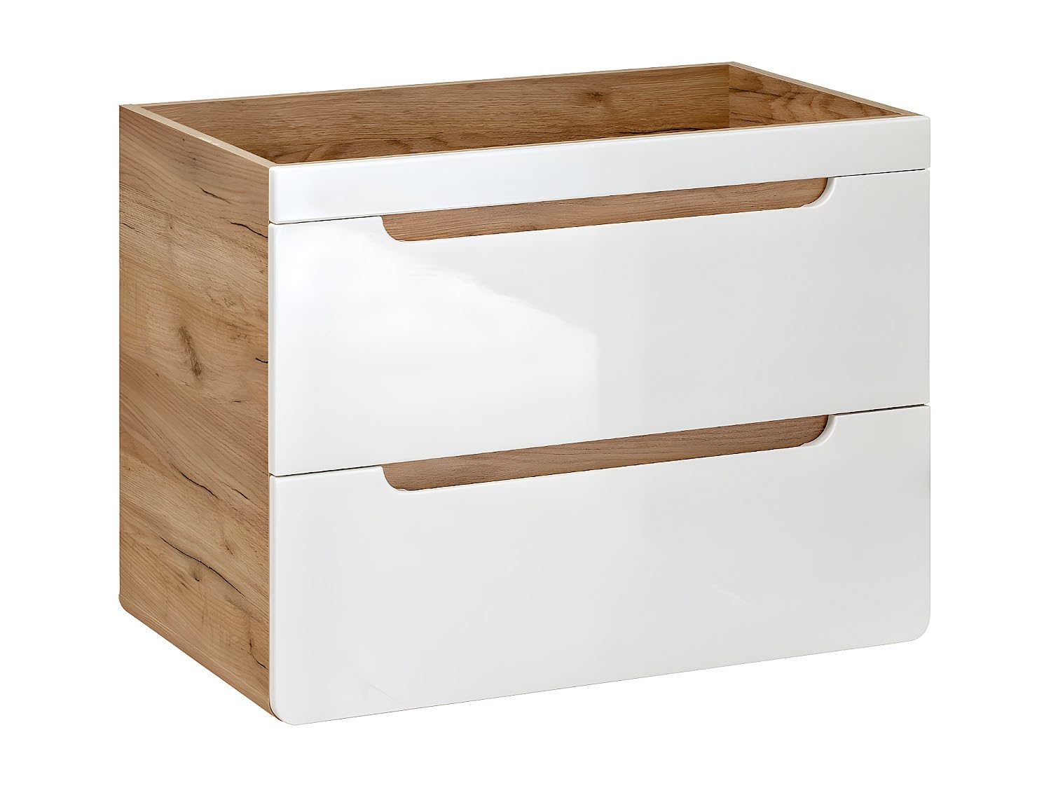 Vente-unique - Mueble de Lavabo Aruba - L 80cm x A 46cm x H 59cm - MDF - Color Natural Claro, Blanco