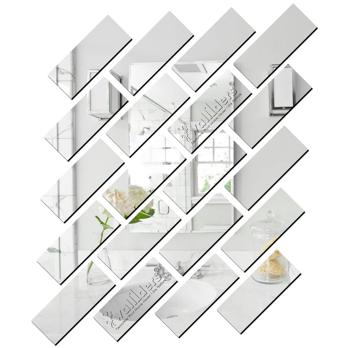 Wall1ders 20 Rectangle 1.5mm Silver Mirror Stickers for Wall, Acrylic Mirror Wall Decor Sticker, Wall Mirror Stickers, Acrylic Stickers, Wall Stickers for Hall Room, Bed Room, Kitchen. (B0BPYC9J7B) Amazon Price History, Amazon Price Tracker