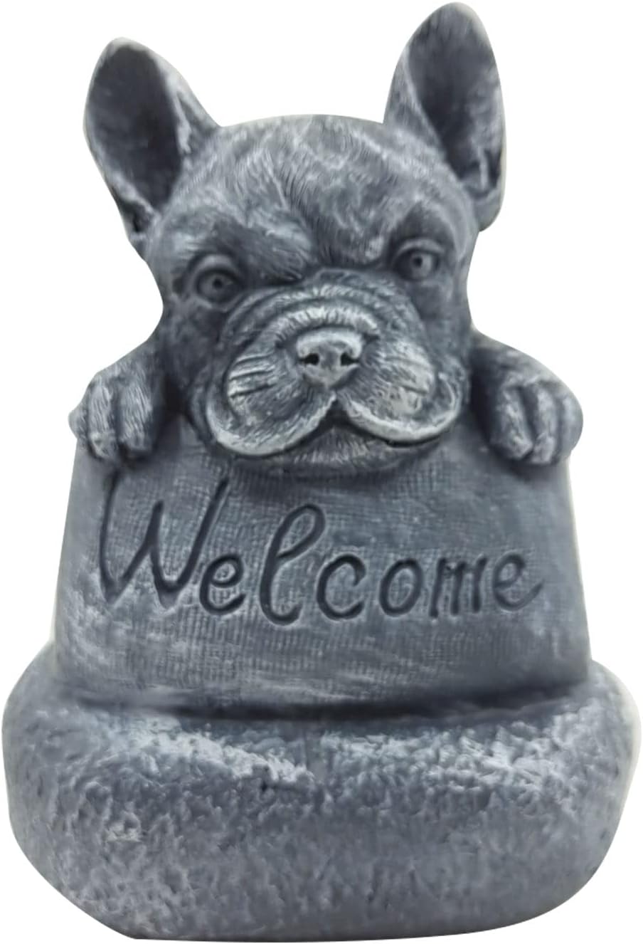 EKDJKK Bulldog Resin Statue, Animal French Bulldog Ornament Figurine Sculpture, Garden Decoration Porch Lawn Welcome Statue for Indoor & Outdoor, Home, Office, Lawn, Patio