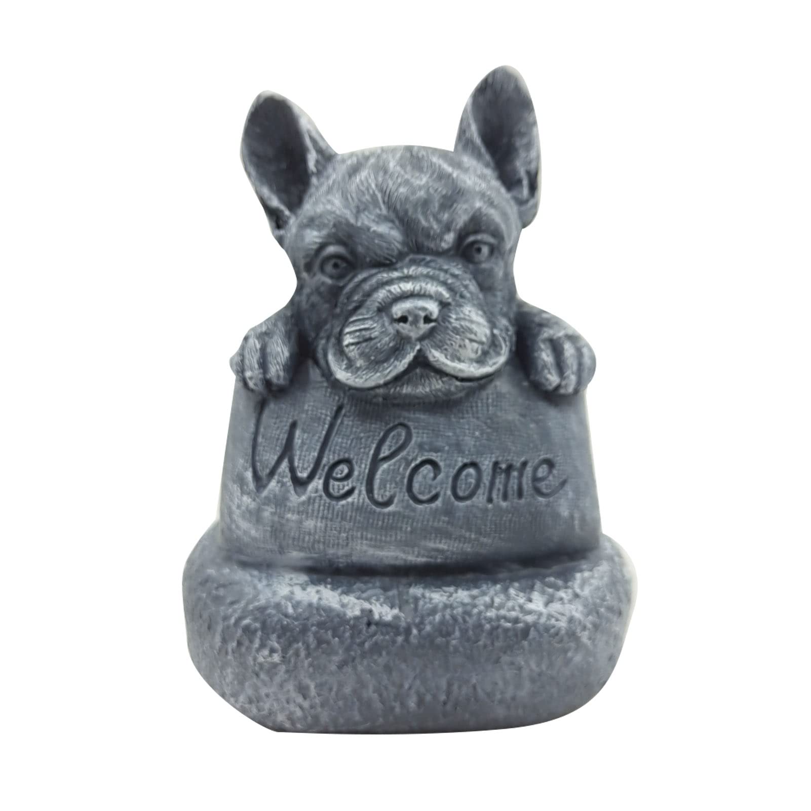 EKDJKK Bulldog Resin Statue, Animal French Bulldog Ornament Figurine Sculpture, Garden Decoration Porch Lawn Welcome Statue for Indoor & Outdoor, Home, Office, Lawn, Patio