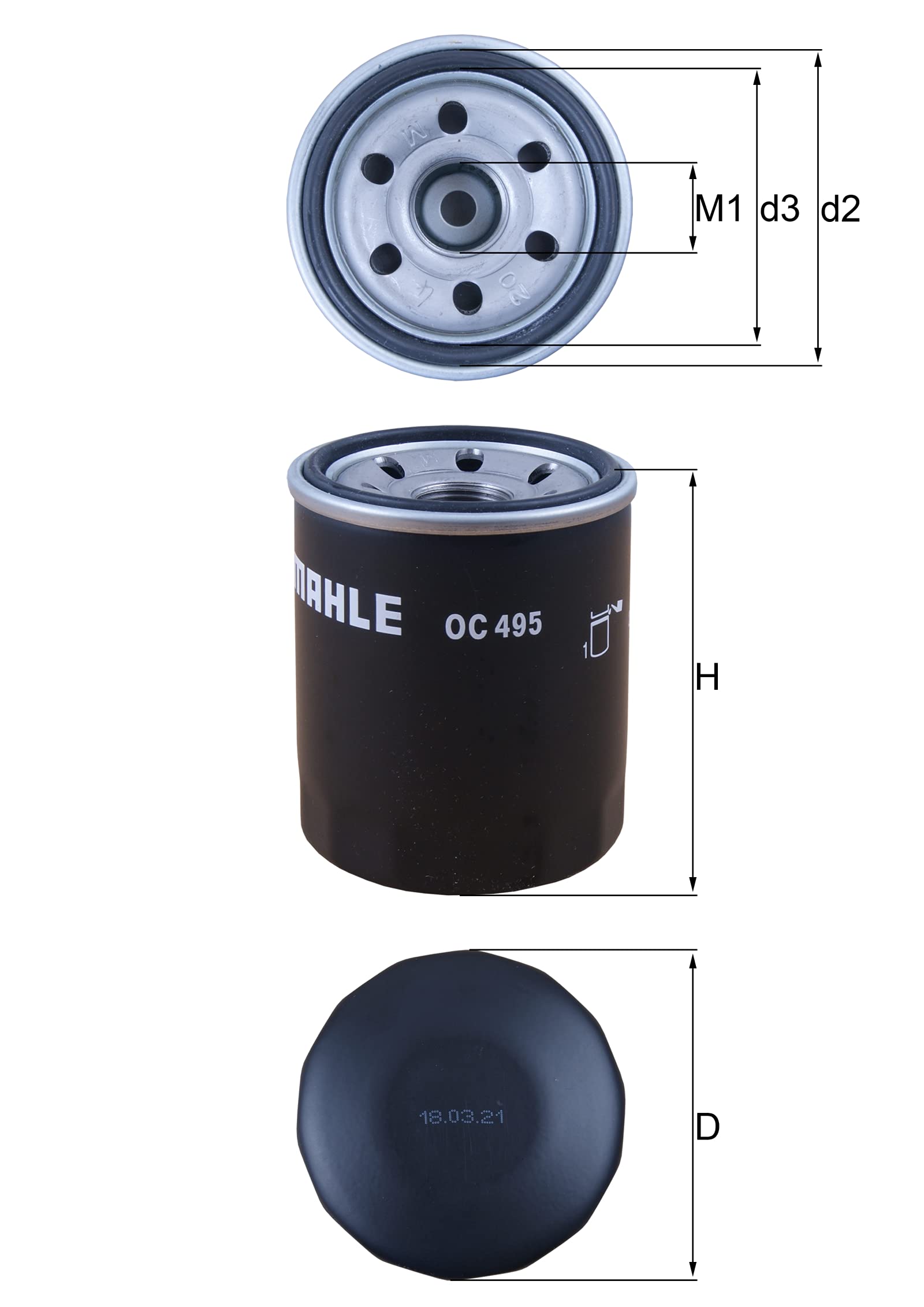 Oil Filter fits MITSUBISHI COLT Mk6 1.3 04 to 12 Mahle MR984204 Quality New