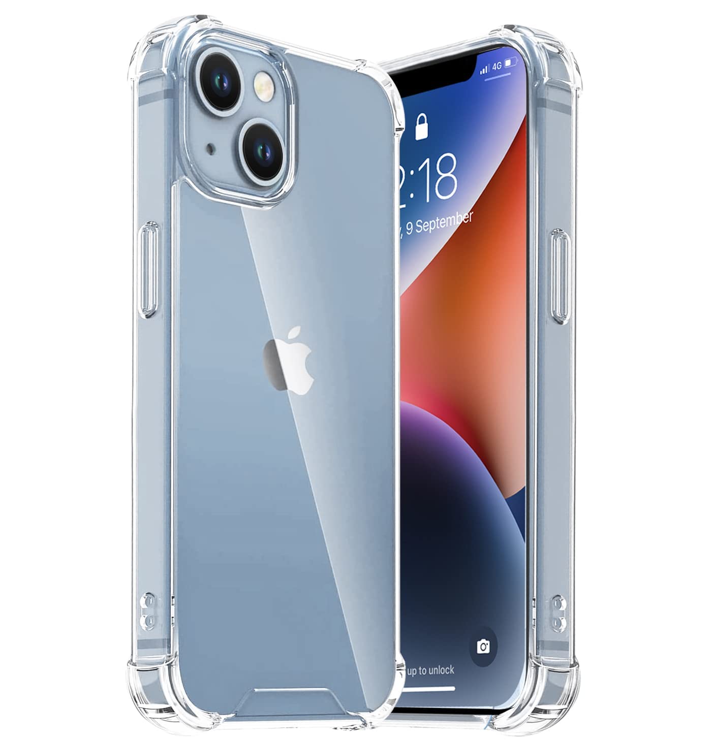 Sounce TPU Transparent Hard Back Cover for iPhone 13 Scratch Resistant Case Shockproof Premium Clarity Armor Sleek Design Shield with Polycarbonate Protection for iPhone 13 [Crystal Transparent]