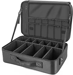 Maleta de Maquiagem, Organizador Grande para Cosméticos de Viagem, Capacidade Grande de Três Andares, para Pincéis e Ferramentas de Maquilhagem, com Divisórias Ajustáveis