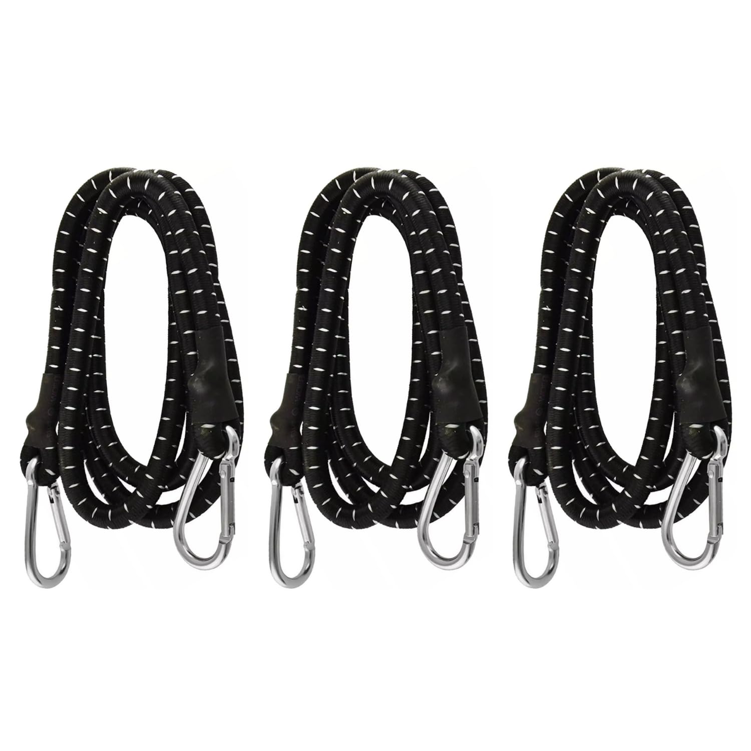 Garden Mile Heavy Duty Bungee Cords with Carabiner Clips | 60โ Long Elastic Straps for Tarps, Bike Rack, Camping Gear, Luggage Straps, Roof Rack, Van Accessories, and Outdoor Essentials (3 Pcs) โ image 1