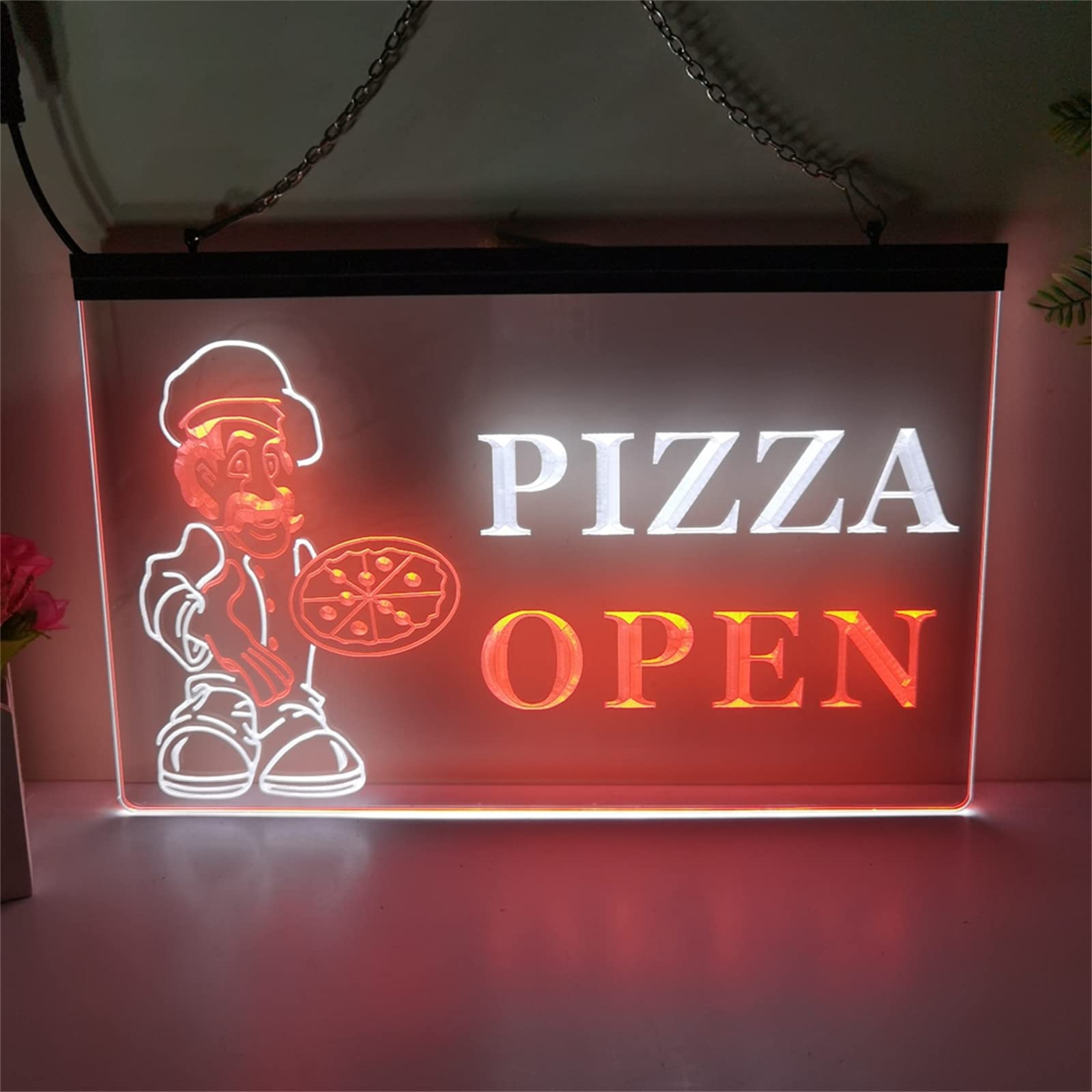 Amazon.co.jp: ピザ ネオン サイン オープン レター LED ネオン サイン