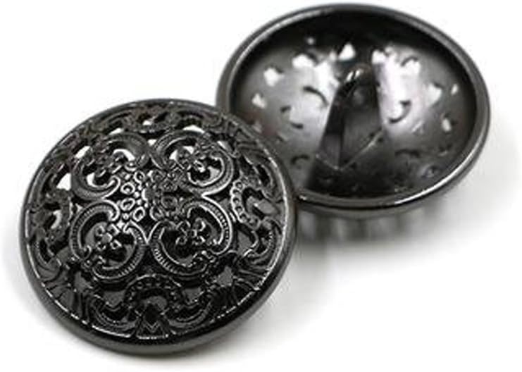 10PCS Clothes Button - Retro Hollow Sewing Button Shank Round Shaped Metal Button Set for Men Women Blazer, Coat, Uniform, Shirt, Suit and Jacket 15mm Best-1569WA