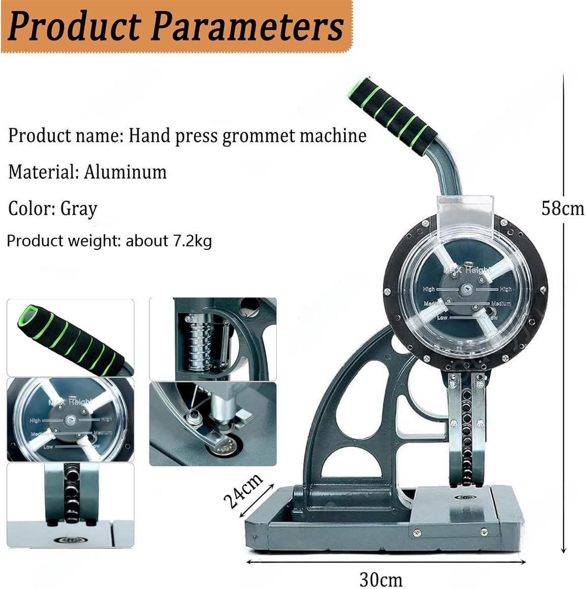 Kit per occhielli con 1000 occhielli – Setter occhielli portatile per progetti fai da te, striscioni, pelle, teloni, facile da usare e durevole, compatibilità 10/12 mm