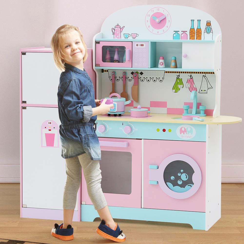 Tribesigns Kids Play Kitchen with Fridge, Large Children's Role Play