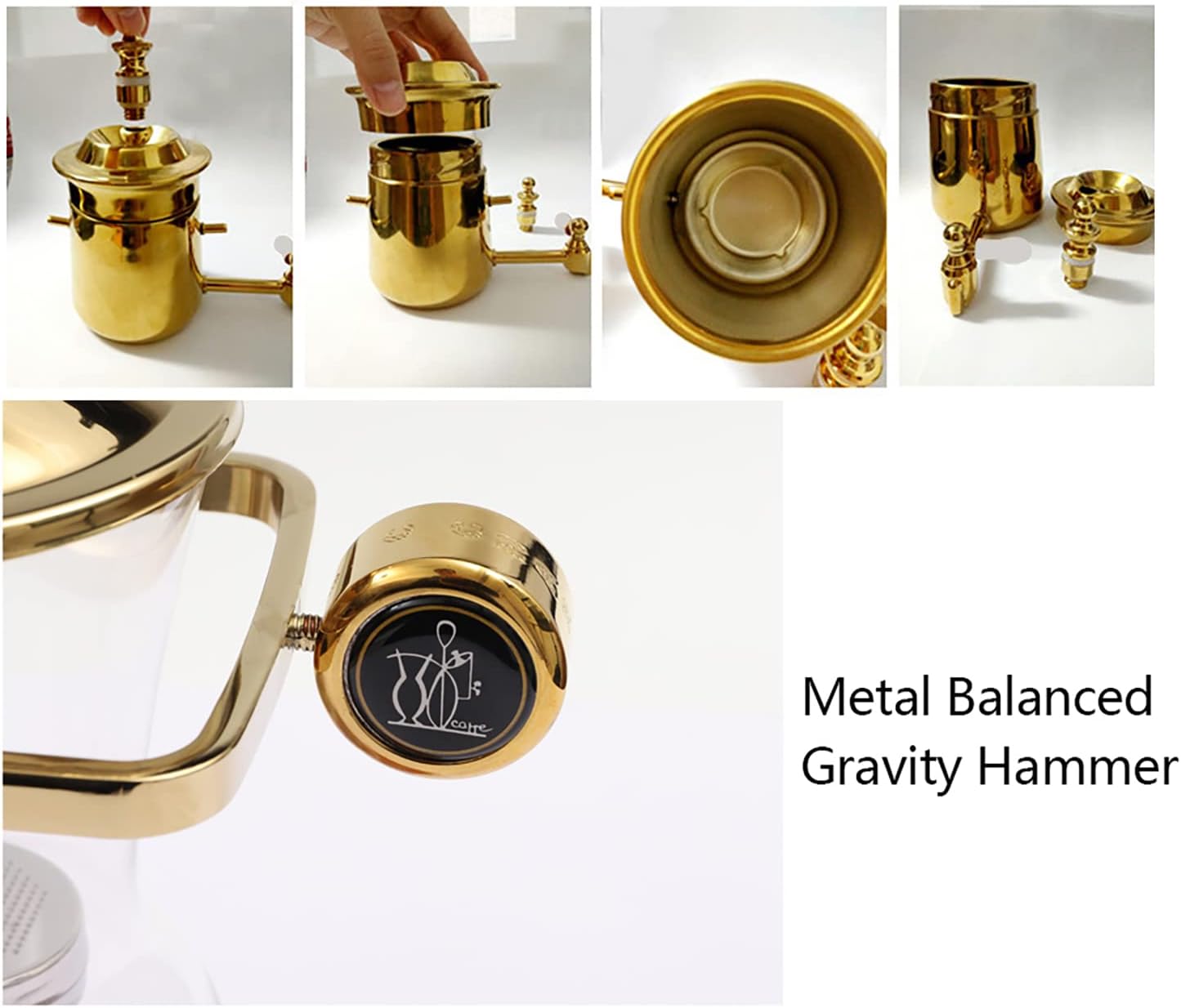 Retro Coffee Machines,Espresso Machine,Gold Syphon Coffee Brewer for Home & Office & Coffee Shop