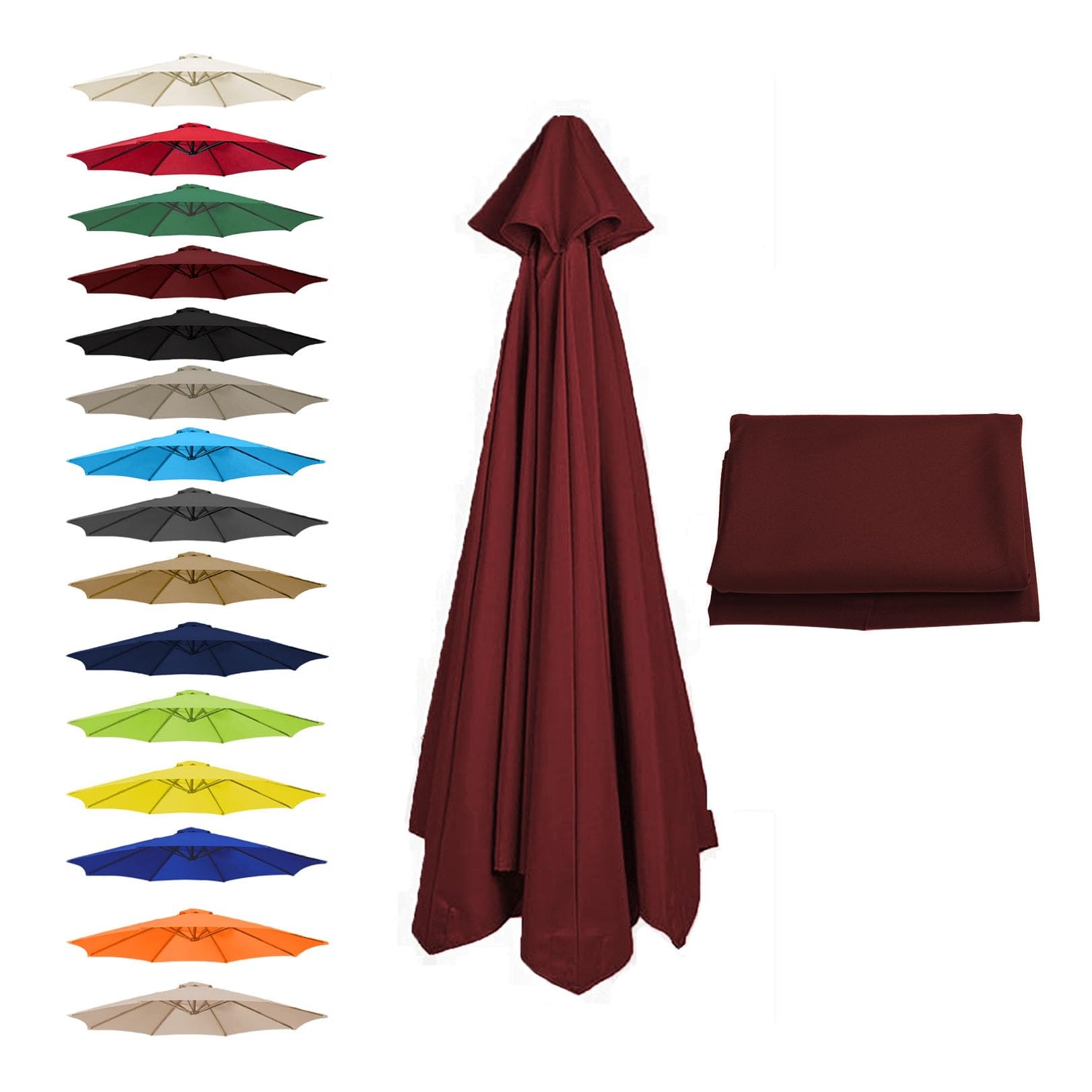 Telo Di Ricambio Per Ombrellone Da Giardino 6/8 Stecche Tavolo Esterno Baldacchino Sostituzione Parasole Copertura