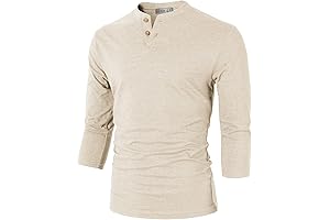 Men's Casual Premium Slim Fit Henley Short Sleeve Shirts - Lightweight, Breathable and Comfortable