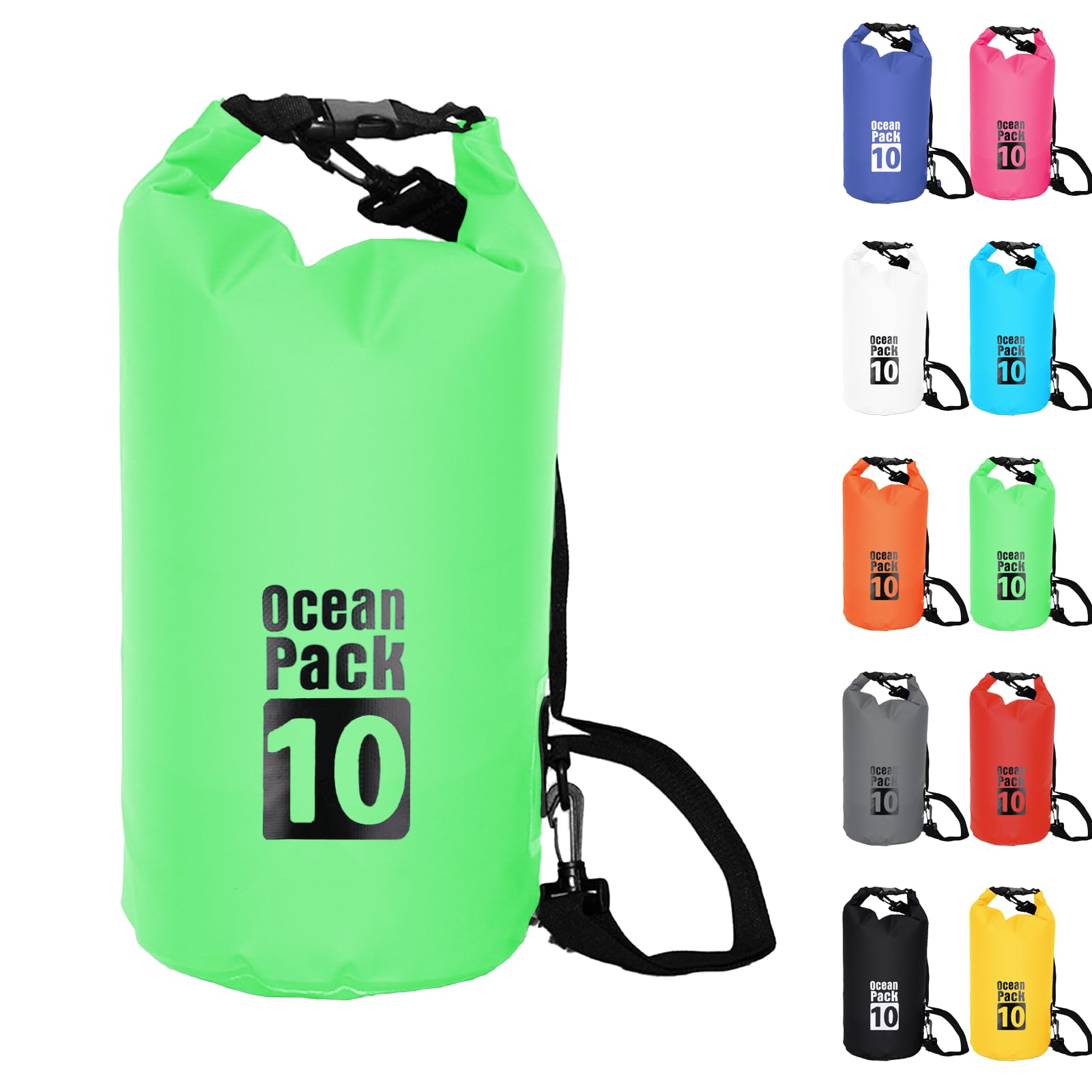 Borsa Impermeabile POPOYU 10L - PVC 500D, Per Sport Acquatici E Outdoor