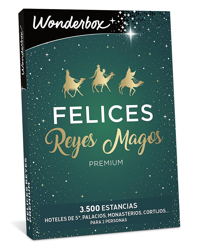 WONDERBOX - Caja Regalo - Felices Reyes Premium - para 2 Personas | 1 o 2 noches con cena(s) - Más de 3500 estancias en España y Europa experiencias - Hoteles de 5*, palacios, monasterios