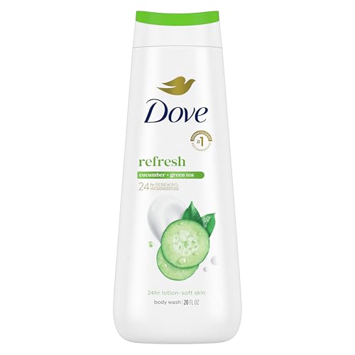 Image of Dove Body Wash Refresh Cucumber and Green Tea for 24hr Lotion-Soft Skin Moisturizing Skin Cleanser with No Sulfates No Parabens 20 oz