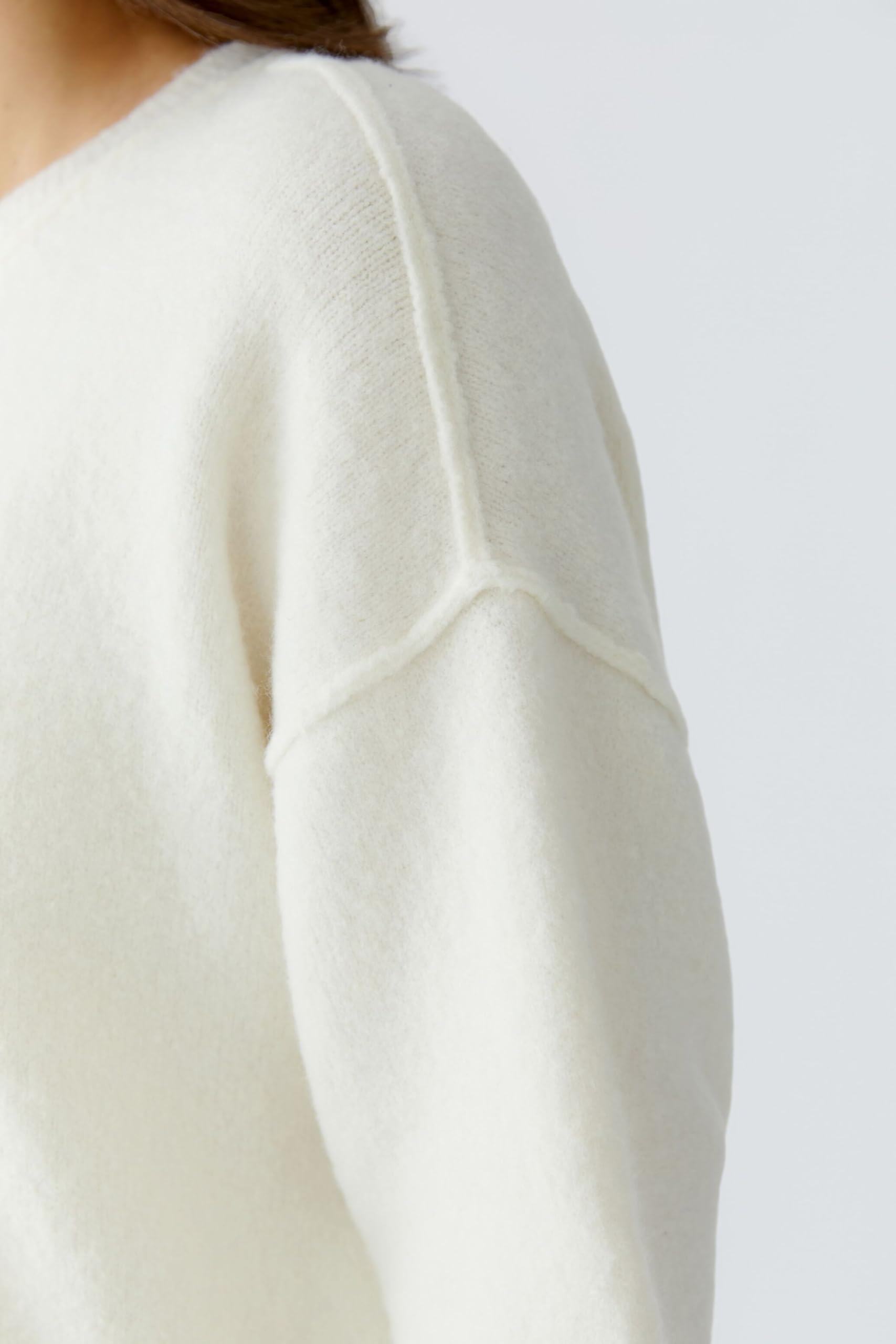 Oui Damen Pullover boxy geschnitten Uni