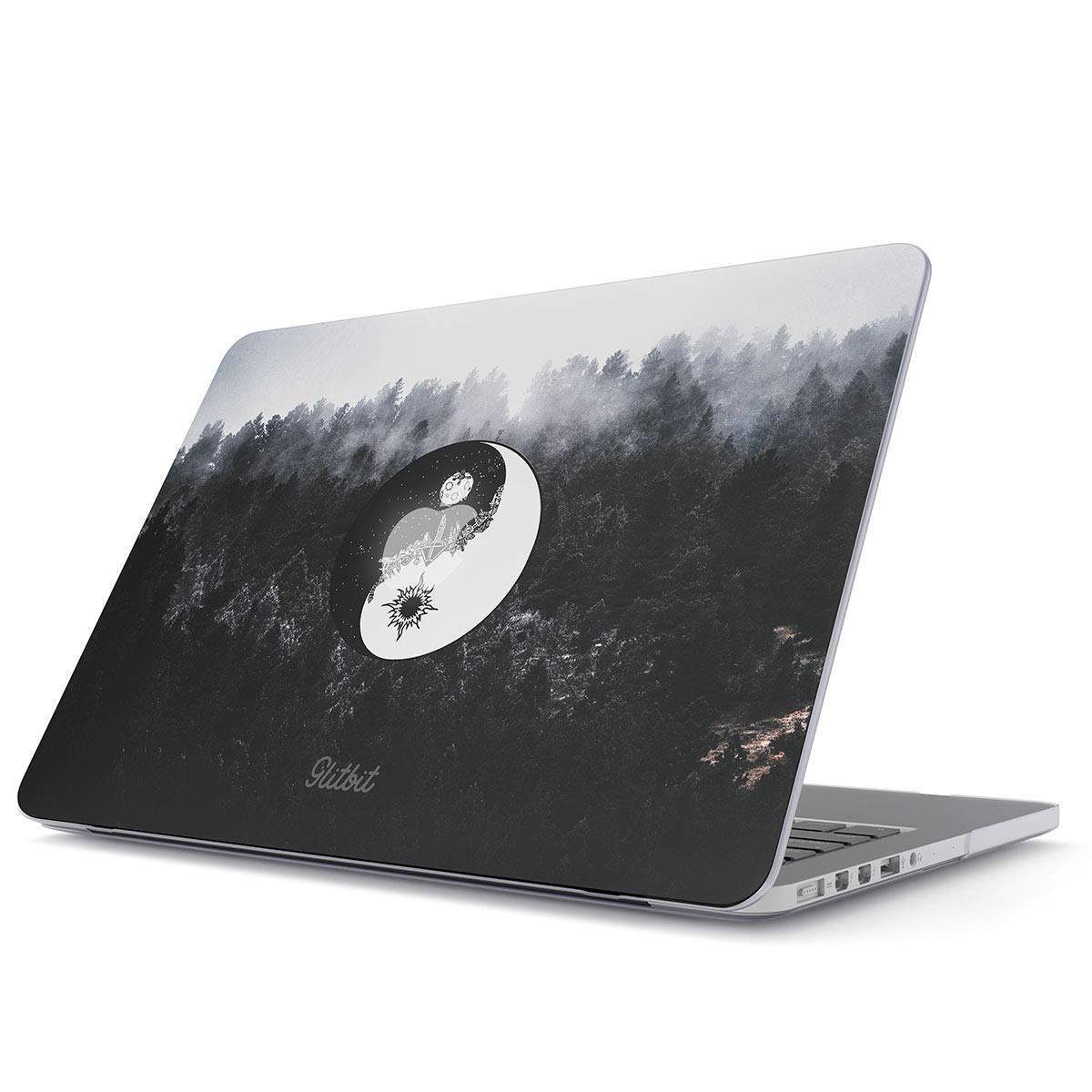 GlitbitHard Case Cover Compatible with MacBook 12 Inch Case Model: A1534 (Release-2015/2016 / 2017) with Retina Display Yin Yang Mandala Nature Landscape Mountains Forest Tumblr
