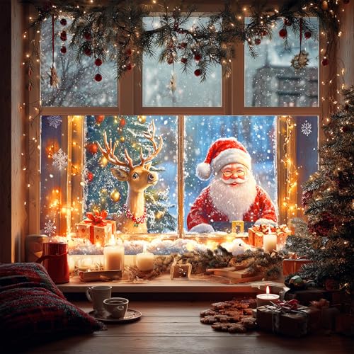Vinilo Decorativo Navidad Santa Claus 39.3 × 17.7 pulgadas miniatura 2