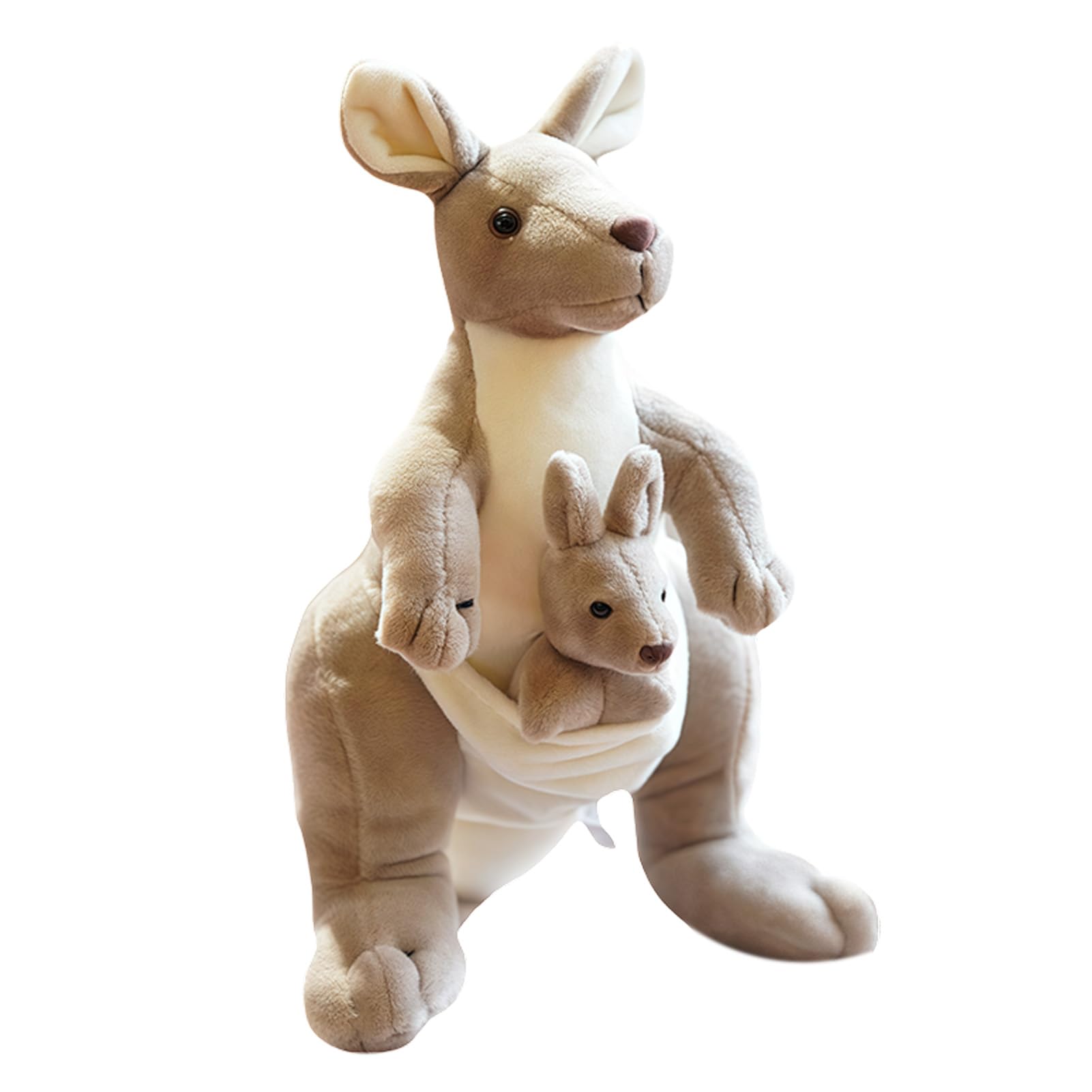 Kangaroo Plush Toy-28cm Cute Animal Plush Doll Mum Kangaroo Hold Baby