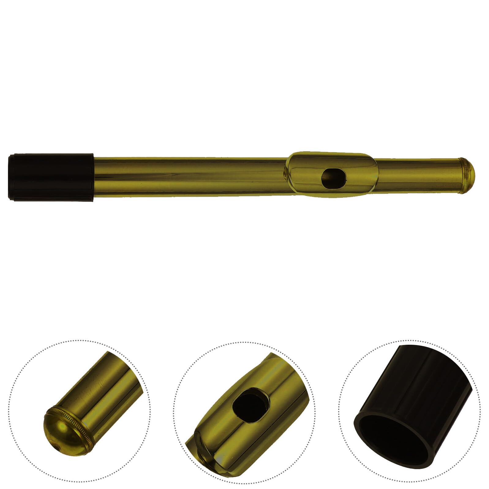 Goldene Flötenkopfstück aus Weißmessing, 16-loch, Metallisch | Abs Anteil, Glatte Oberfläche, Leicht zu Reinigen, für Fortgeschrittene und Schüler