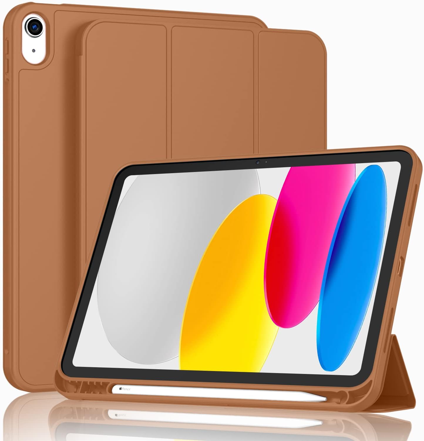 ToaPoia Case for iPad (A16) 11 Inch 2025/iPad 10th Generation 10.9 Inch 2022, Slim Trifold Stand Protective Cover with Pencil Holder and Soft TPU Back,Support Auto Sleep/Wake (Space Gray)