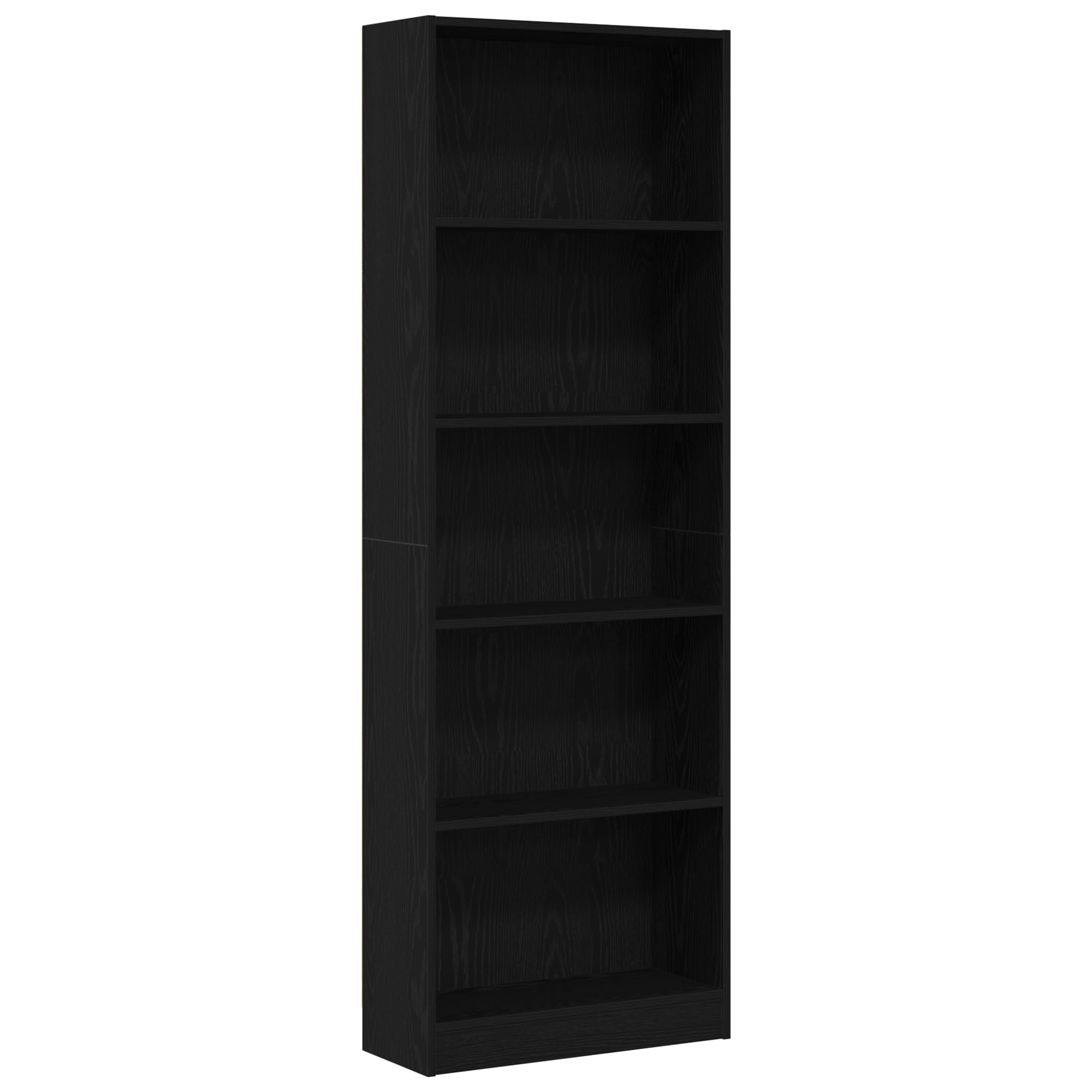 Generisch Bücherregal Schwarz Eichen-Optik 60 x 24 x 176 cm Holzwerkstoff,Möbel,Regalsysteme,Bücherregale Bücherschränke-862468
