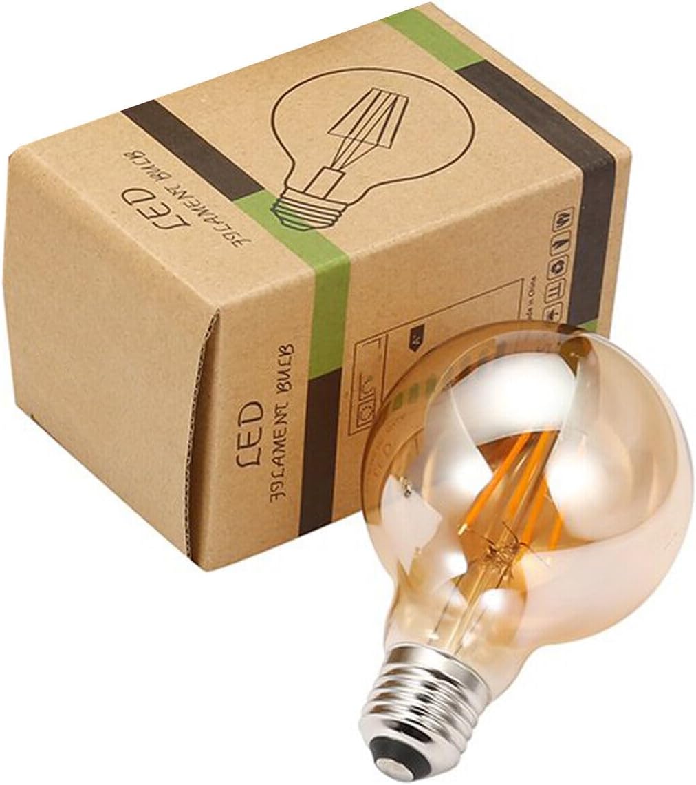 LED G80/G25 Edison E26 Light Bulb, 4W=40 Watt traditional Bulb Dimmable Warm White 2700K Vintage Amber Glass 450 Lumens Globe Energy Saving Bulb for Farmhouse & Home Lighting Decoration - 240V