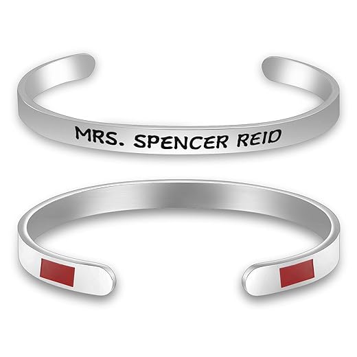 CENWA Criminal Show Inspired Gift Mrs Spencer Reid Cuff Bracelet Criminal Show Fans Gift (Mrs Spencer cuff Br)