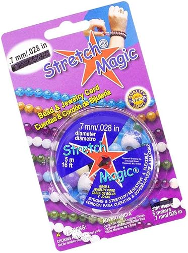 Craft County Stretch Magic Bead Jewelry - Cuerda elástica para joyería  Negro perla transparente, 0.028 in x 16.4 ft (PRL-SMF05-02-CC_BB923)