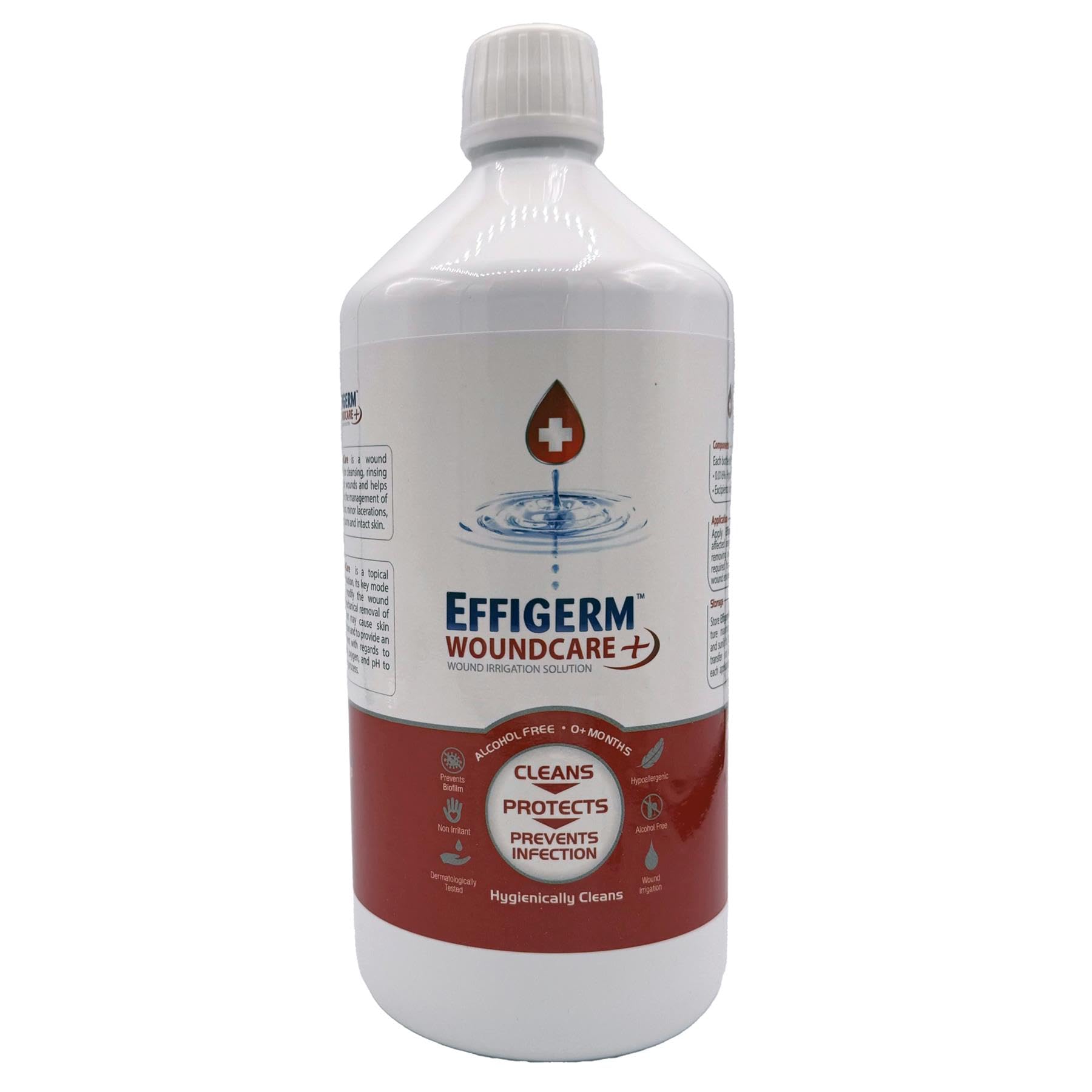Effigerm Advanced Wound Care Solution 1 Litre – No-Sting Hypochlorous Acid – First Aid Spray for Cleansing, Hydration & Fast Healing – Long-Lasting & Shelf-Stable