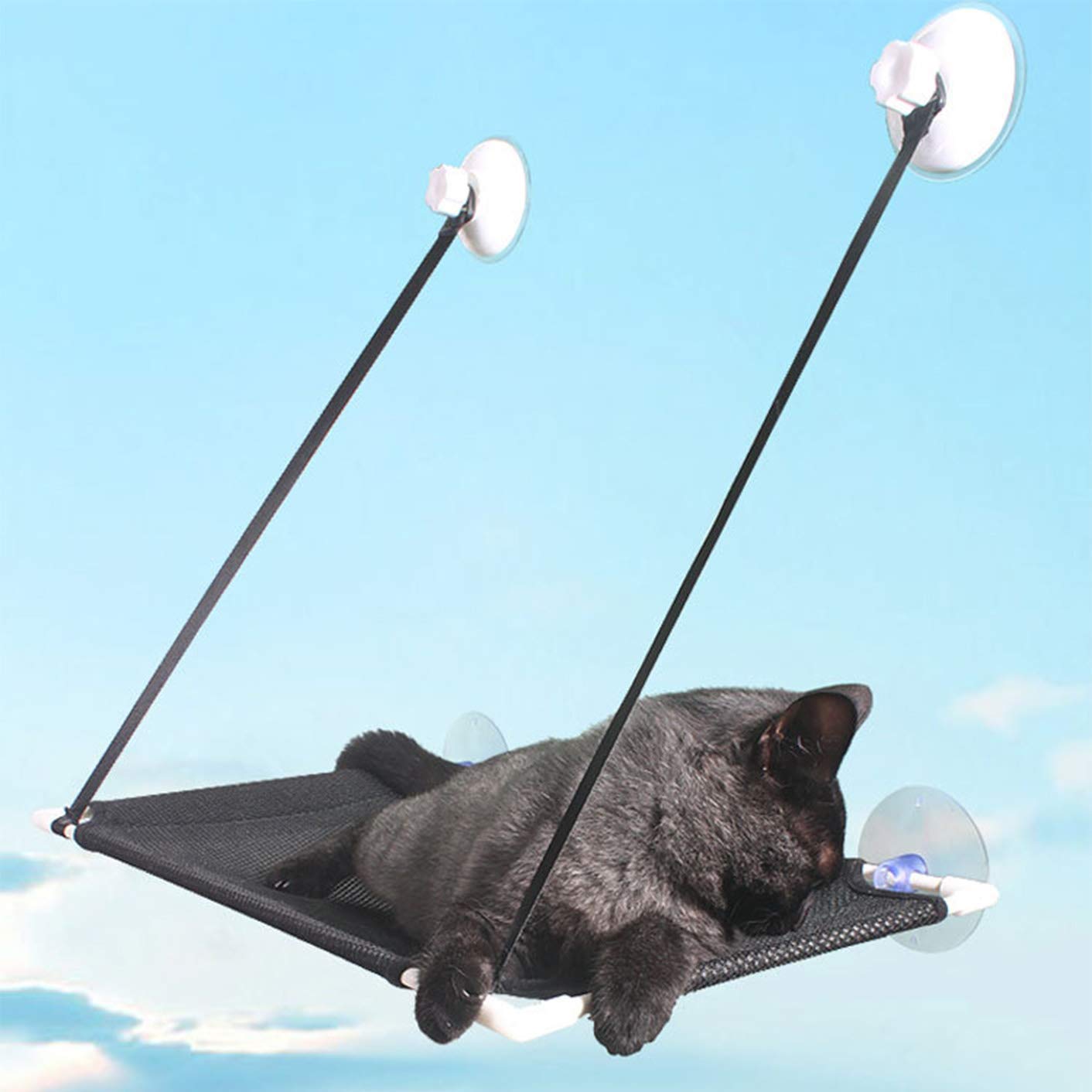Cat Window Hammock Perch Cat Bed Cat Window Seat Kitty Sunny Seat Cats Hammock Window Mounted Bed Durable Pet Hanging Hammock 4 Big Suction Cups Holds Up 10kg Space Saving and Safety Mounted Cat Bed