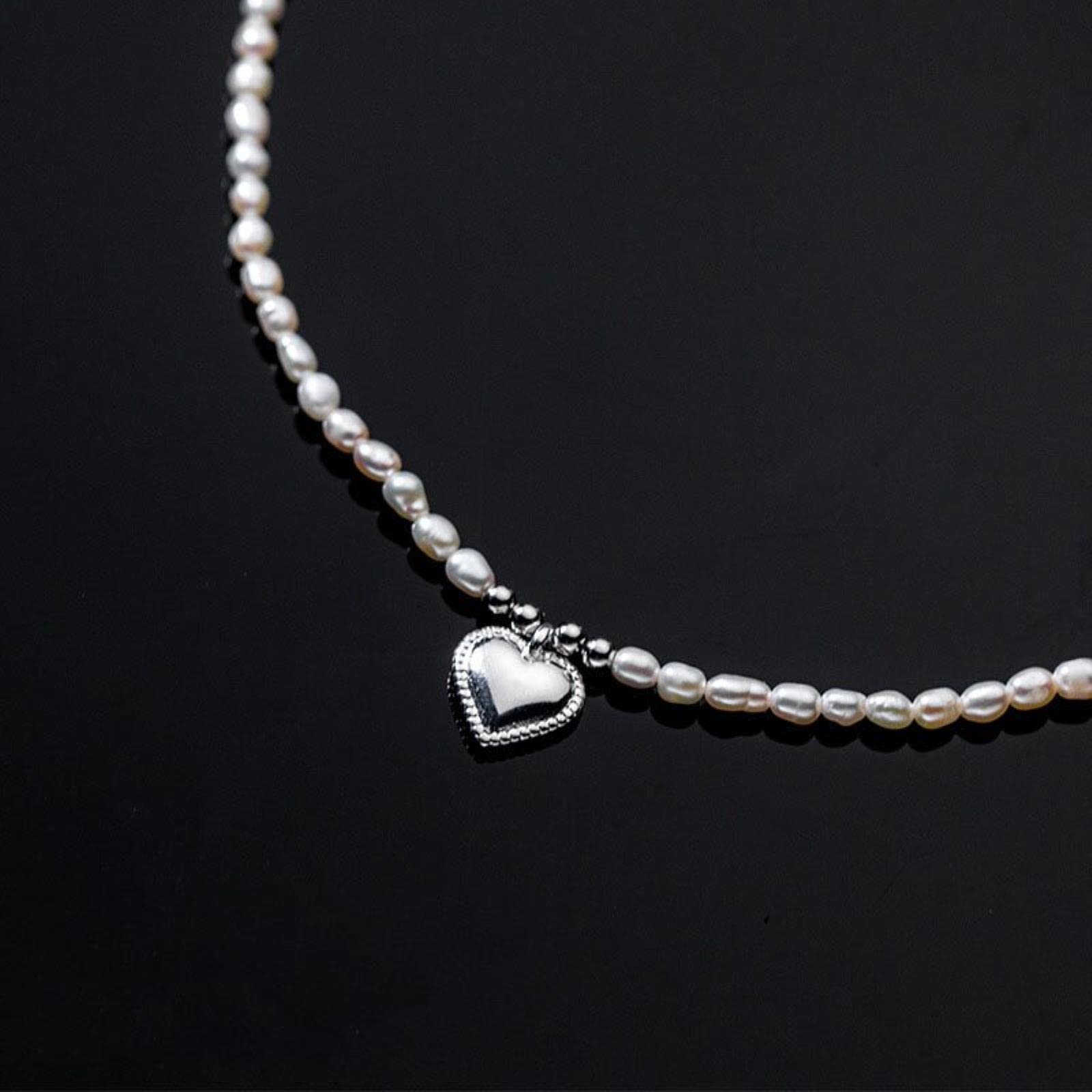 Collar con Colgante De Corazón Romántico De Plata De Ley 925 Auténtica para Mujer, Boda, Cumpleaños, Regalo De Joyería S925