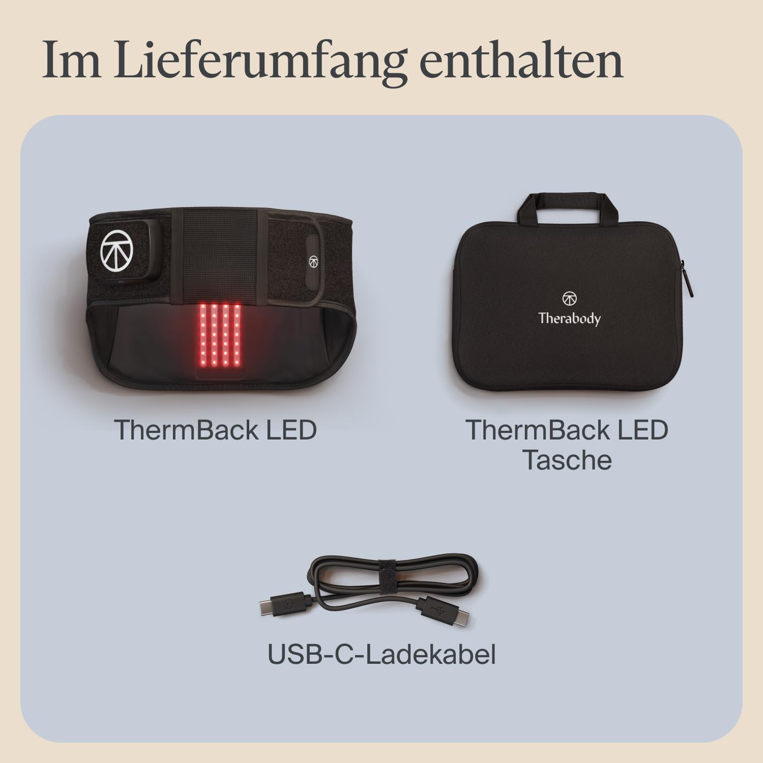 TheraGun ThermBack LED von Therabody - 4-in-1 Rückenbandage mit Wärme-, Ferninfrarot, Vibration und LED-Lichttherapien für schnelle Linderung von Schmerzen im unteren Rücken