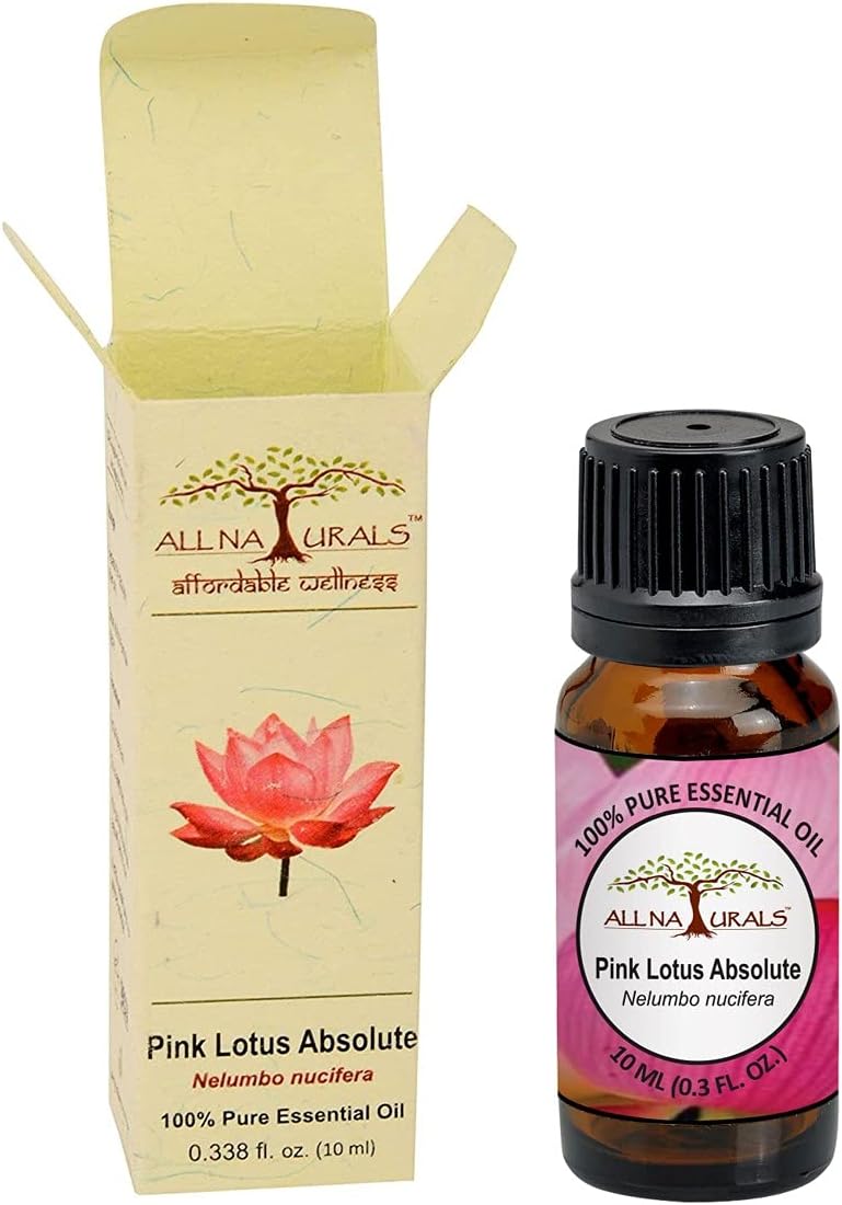 Pink Lotus Absolute Essential Oil (Kerala) 100% Pure, Lasting Exotic Floral Aroma For Natural Perfumes, Massage Oils, Attars, Diy Skincare & Diffusers - 10 Ml|N-Hexane Extracted